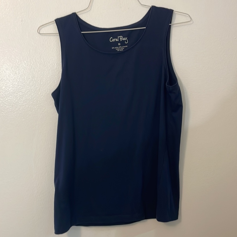 Coral Bay medium dark blue tank top